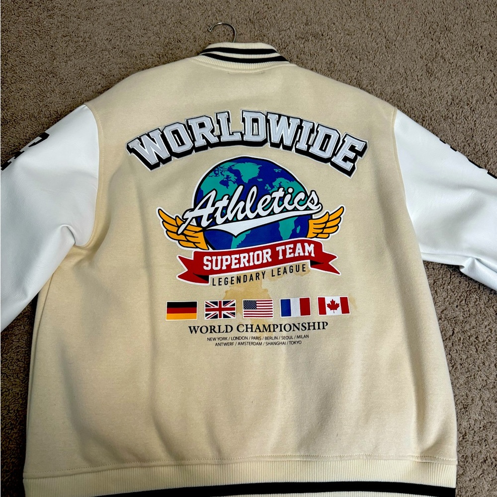 Beige Varsity Jacket